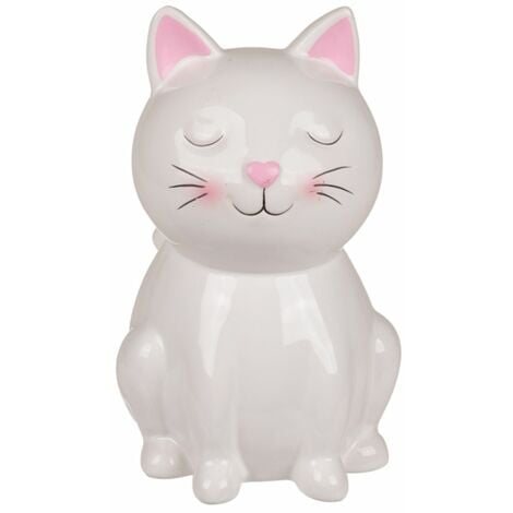 Tirelire Chat blanc 15 cm