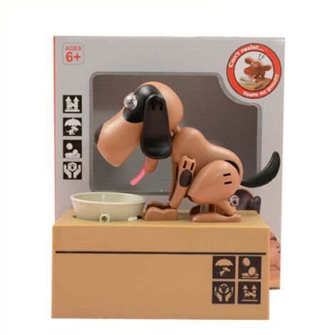 Tirelire Chien Mignon pour Enfants - Banque Épargne Pièces Décorative Marron Noir - Taille Unique