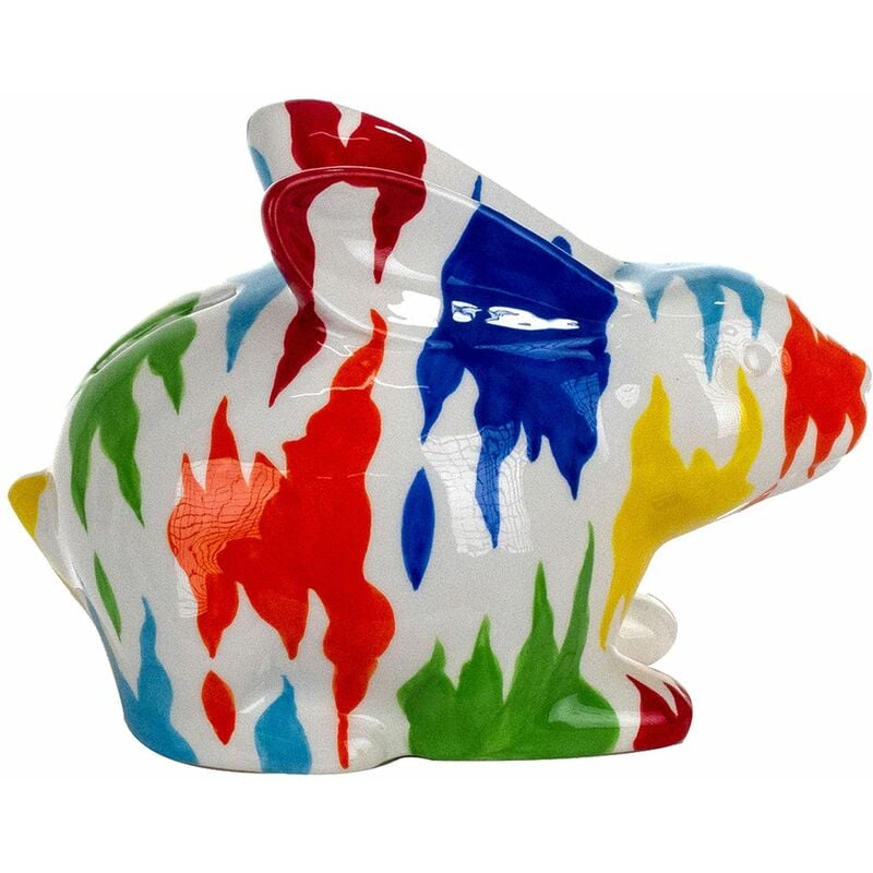 Tirelire lapin pop multicolore