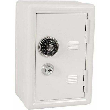 Tirelire Coffre Fort, Tirelire Billet Coffre Fort Secret avec Clef pour Enfants et Adultes, 10 x 12 x 18cm(Blanc)