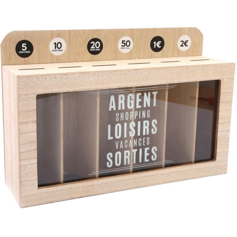 SIL - Tirelire compartimentée Shopping 30x20 cm