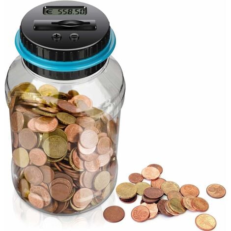 Grand Numérique Numérique Comptant Économiser De L'argent Boîte Jar Banque  LCD Affichage Pièces Économies Cadeau pour (Euro)