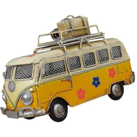 Tirelire créative en fer en forme de bus vintage Botao--