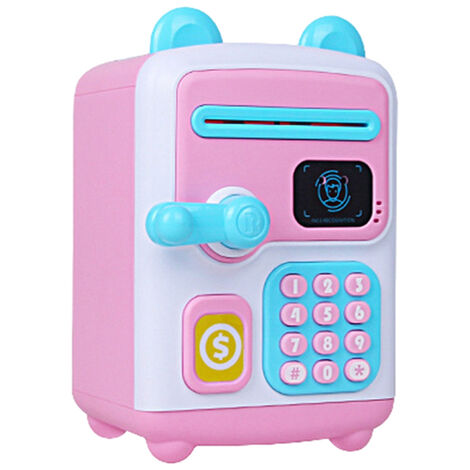 Tirelire Electronique et Distributeur de Banque avec Mot de Passe, Coffre-Fort pour Pièces de Monnaie et Billets, Dépt Automatique, Idéal pour Offrir en Cadeau de Nol,Type F Pink