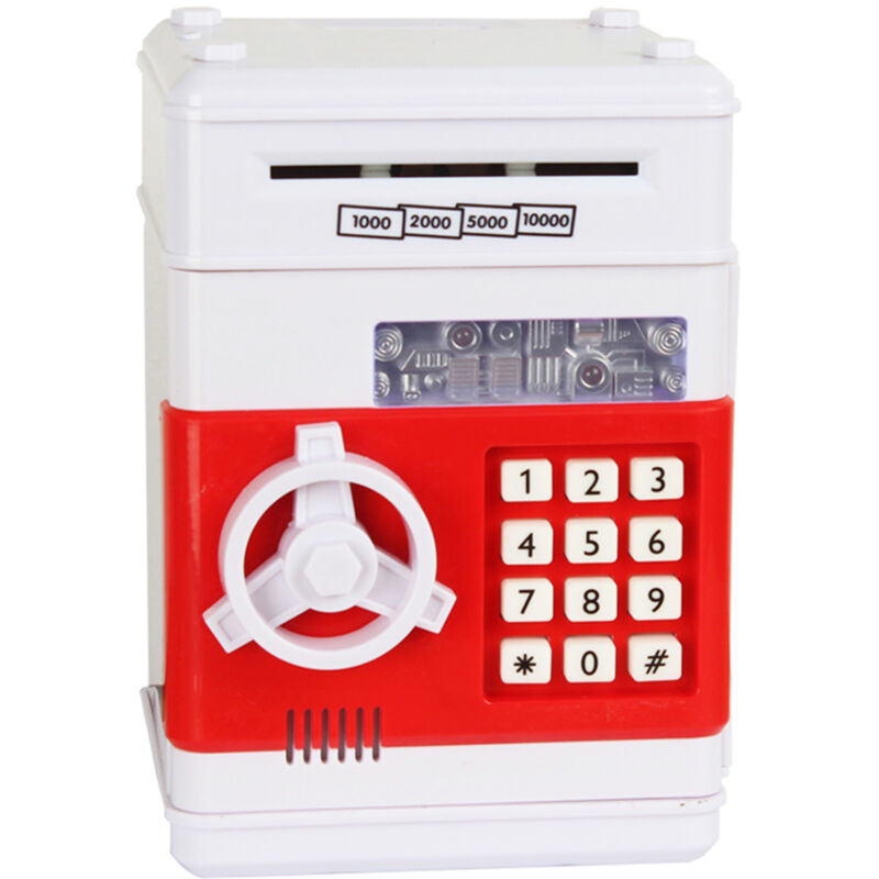 Lifcausal - Tirelire électronique Mini atm Mot de passe Tirelire Pièces de monnaie Boîte d'épargne Feuille de défilement automatique Compte votre