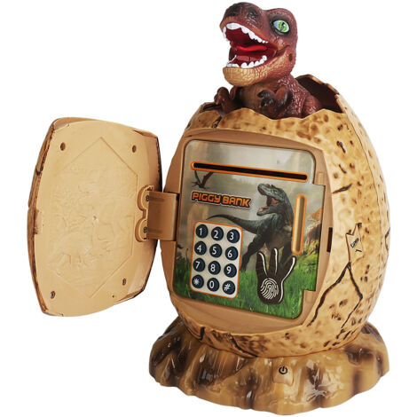 Tirelire Electronique pour Enfant, Œuf de Dinosaure Tirelire Coffre Fort avec Code de Sécurité, Musique et Lumière, Cadeaux de Pâques, d'anniversaire et de Noël pour Garçons et Filles