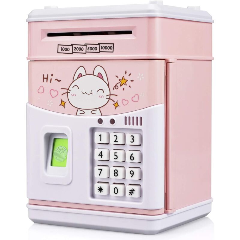 Tirelire électronique pour enfants avec code, tirelire électronique pour enfants, tirelire pour enfants (rose, chat)