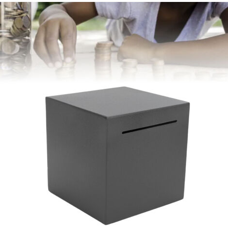 Tirelire en Acier Inoxydable Large Capacité Résistant aux Chutes Design Simple Coffret Épargne pour Adultes Enfants Modèle 2