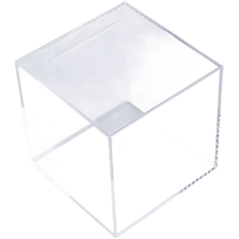 Tirelire en acrylique Cube Transparent Définitif 12cm Piggy Bank: Boîte à Monnaie Couleur Claire Dimensions 12x12x12cm Approx. 311g