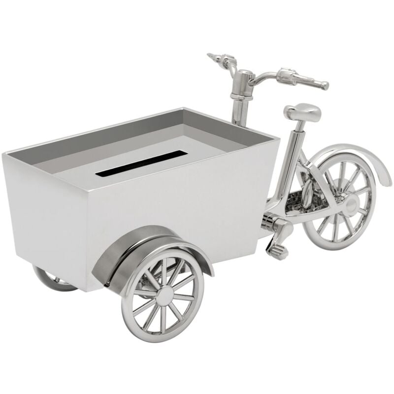 Tirelire en argent pour enfants, élégante comme cadeau, vélo cargo Taille: 16x7H 8cm UGS : ZV6165061