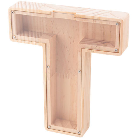 Tirelire en bois avec lettres de l'alphabet, tirelire transparente pour enfants, tirelire personnalisée, cadeau d'anniversaire créatif/décoration intérieure/souvenir.