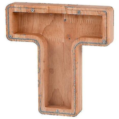 Tirelire en bois en forme de cochon avec l'alphabet, tirelire pour enfants
