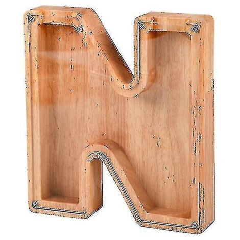 Tirelire en bois en forme de cochon avec l'alphabet - Tirelire pour enfants
