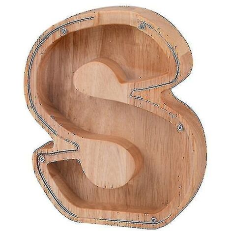 Tirelire en bois en forme de cochon avec lettres de l'alphabet, tirelire pour enfants