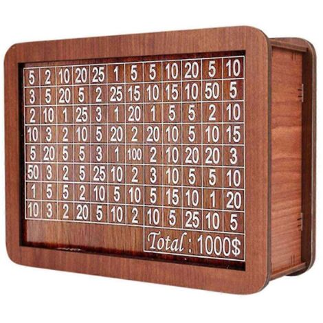 Tirelire en bois pour adultes et enfants, tirelire avec compteur, B--