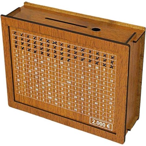 Tirelire En Bois Tirelire Compteur Tirelire Papier Porte-Monnaie Boîtes Pour Enfant, 2000 Euros[S2211]
