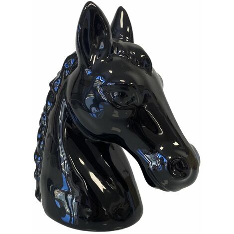 Tirelire en céramique cheval noir