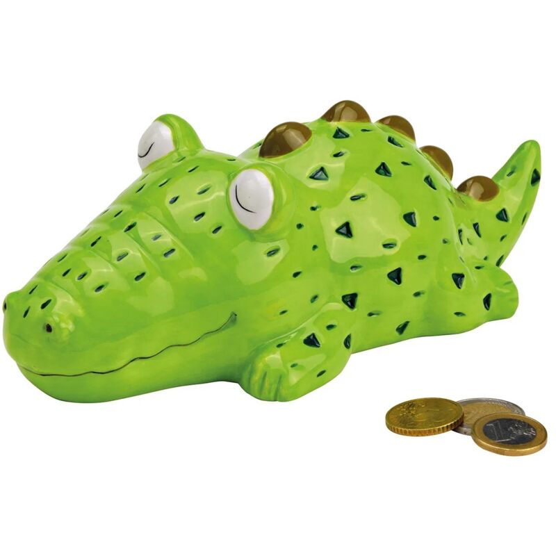 Tirelire en céramique crocodile