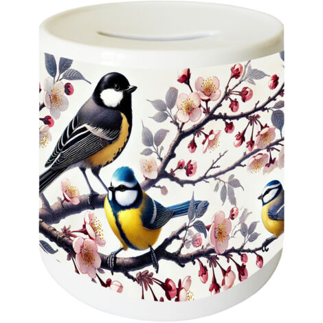 Tirelire en céramique oiseaux