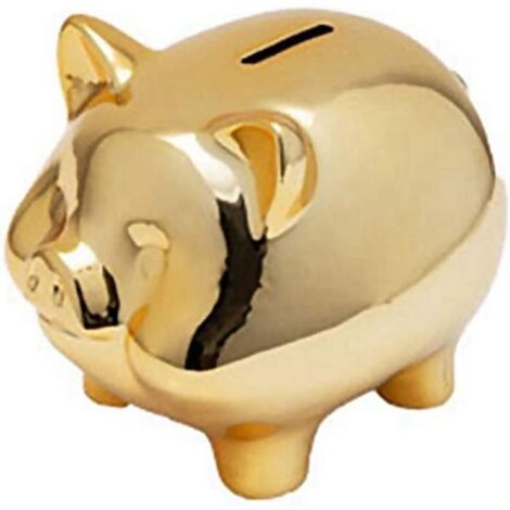 Tirelire en CéRamique Or Cochon Tirelire Mignonne Tirelire Ameublement CréAtif DéCoration de Cochon Chanceux, Cochon d\'or