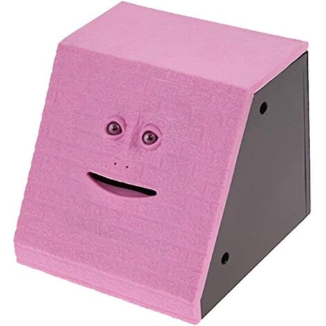 Tirelire fantaisie rose en brique pour enfants, motif cochon mangeur