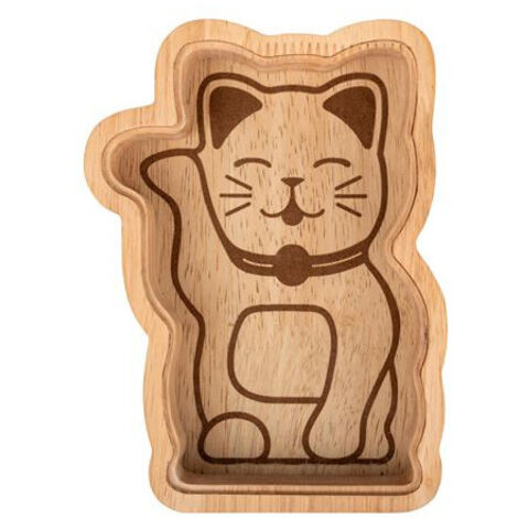 Tirelire Kikkerland Chat chinois Bois