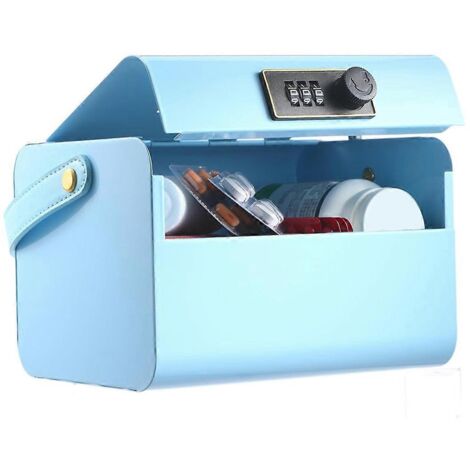 Tirelire pour enfants de 5 à 12 ans, coffre-fort portable bleu