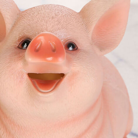 Tirelire pour enfants en résine naturelle - Grande tirelire cochon décorative (21x16x16cm) - Cadeau de Noël ou anniversaire
