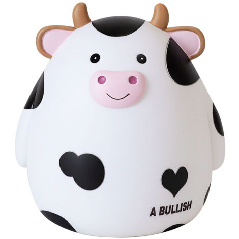 Tirelire Vache Blanche Petit Format, Décoration Chambre Enfant et Cadeau