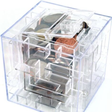 Tirelire - WINKEE - Labyrinthe - Transparent - Cylindrique - Enfant