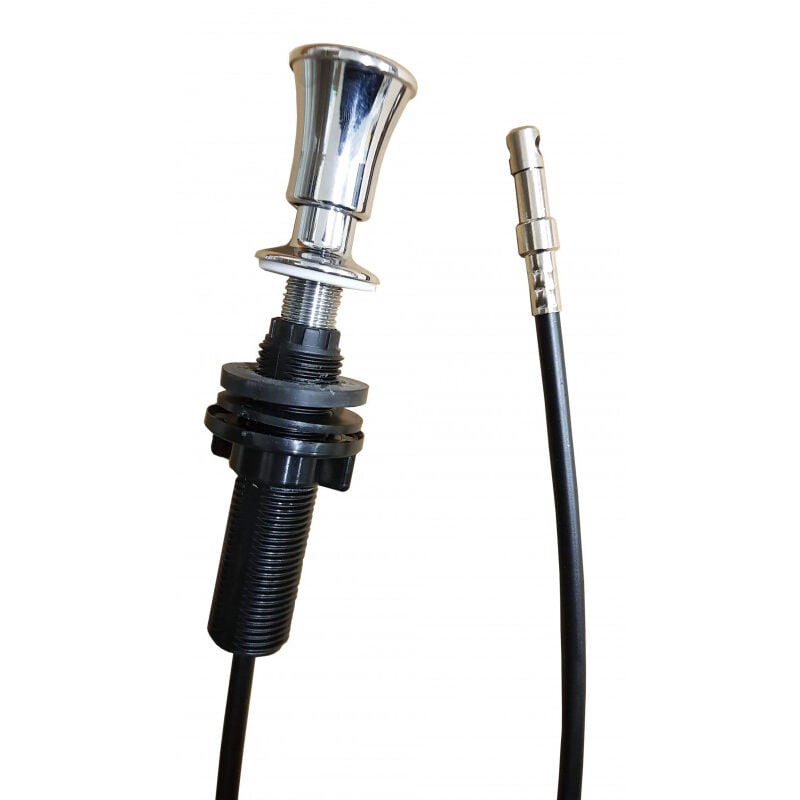 Lira - Tirette en laiton chromé, avec câble 560mm pour bonde automatique