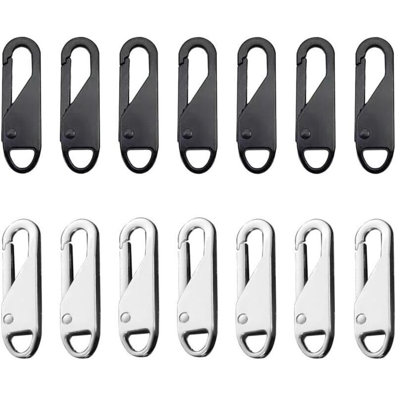 Tirette Fermeture Eclair, 14 Pcs Fermeture Éclair de Remplacement, Métal Zipper Pull, Zipper Pull amovible, Onglets Zip De Rechange, pour Sac à Dos,