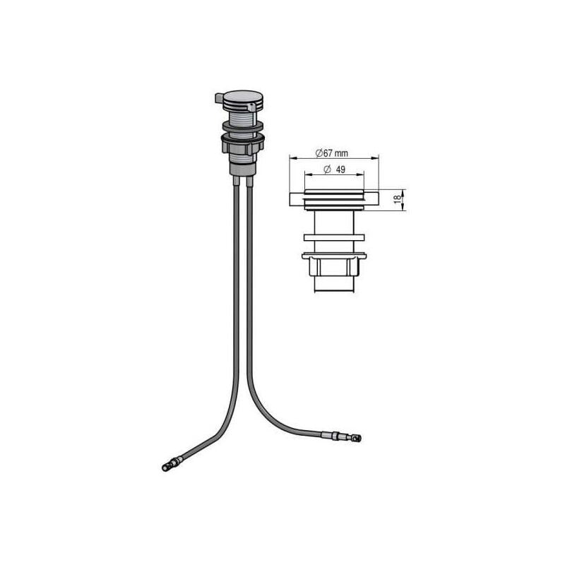 Lira - Tirette laiton chromé, avec câbles pour bondes Rotologic2