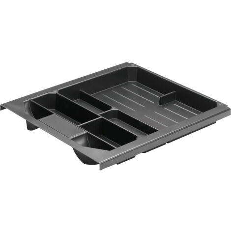 Tirette-plumier hauteur 45 mm - Matériau : Plastique - Largeur d'encastrement : 392 mm - Décor : Noir - HETTICH