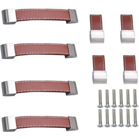 Tirettes en cuir 8 pièces tirettes de tiroir meuble tirettes de porte meuble en cuir tirettes de cuisine boutons avec vis tirettes en cuir pour armoires et portes de salle de bain