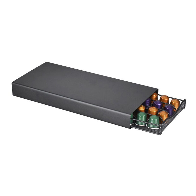 Tiroir à Capsule de Café - Distributeur Range-Dosette 40 Capsules - Noir - Rangement Support pour Dosette Machine à Café