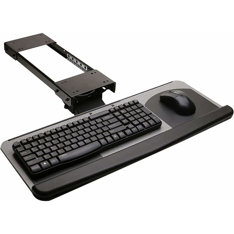 Senderpick - Tiroir à clavier Plateau à clavier extensible inclinable Support à clavier extensible sous le bureau 65 x 25,5 cm