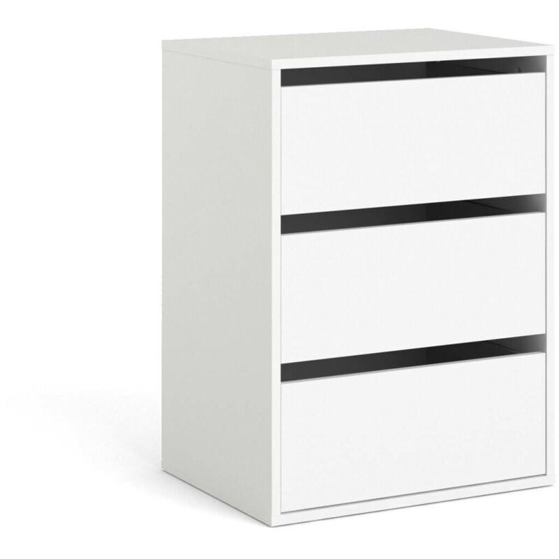 Commode d'intérieur avec trois tiroirs, couleur blanche,51 x 70 x 39 cm - Dmora