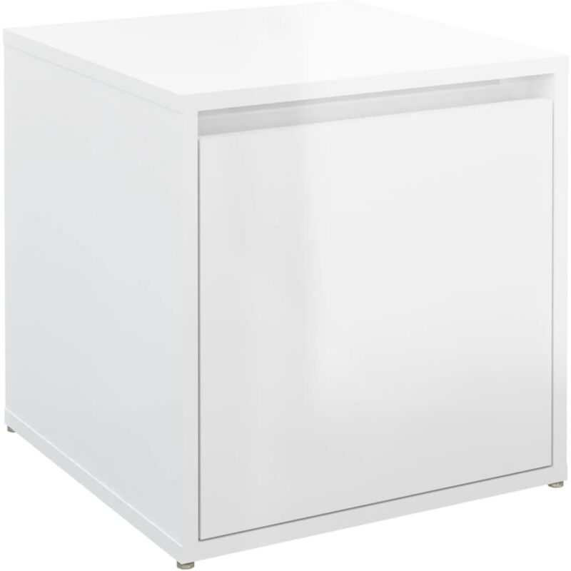 Vidaxl - Tiroir boîte Blanc brillant 40,5x40x40 cm Bois d'ingénierie