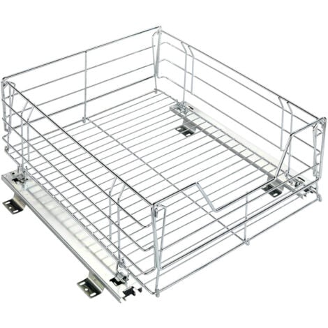 Tiroir coulissant cuisine pour placard "maxi" WENKO, Aménagement intérieur placard, Espace rangement supplémentaire, Acier, 50x23x50 cm, Chromé