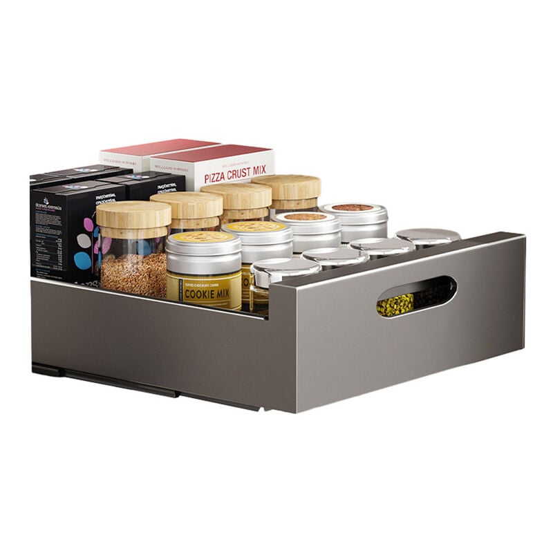 Tiroir Coulissant, Tiroir Coulissant Telescopique Cuisine pour Placard de Cuisine, Tiroir Coulissant Extensible,30 x43x9cm,pas Besoin de Percer ni de