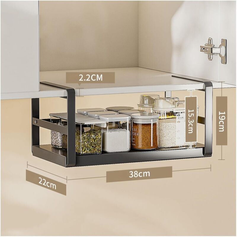 Tiroir d’armoire de cuisine – Étagère de rangement coulissante, étagère suspendue sous placard, système de rangement pour armoires de cuisine,