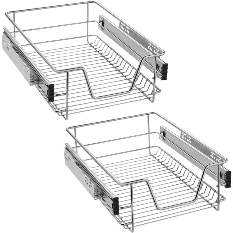 Tiroir Télescopique 2x 40 cm Tiroir de Cuisine Organisateur de Cuisine placard Coulissant à Extension Complète étagère de Cuisine Naizy