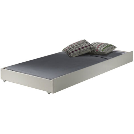 Tiroir de lit 90x195 cm pin massif blanc Pino