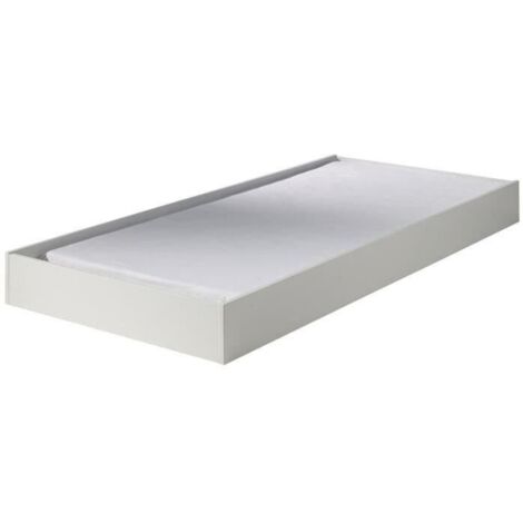 Tiroir de lit bois laqué blanc Lara 90x190 cm