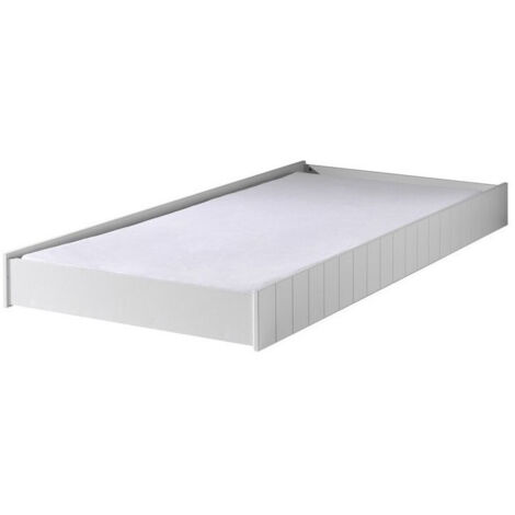 Tiroir de lit bois laqué blanc Robin 90x190 cm