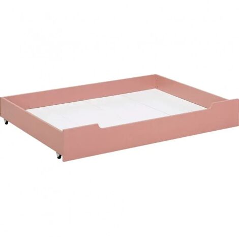 Tiroir de lit enfant rose avec roulettes - MINOT 8081