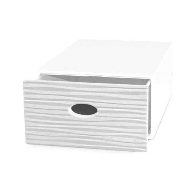 Tiroir de rangement polyvalent 28x40x15 h qbox wave blanc Domopak