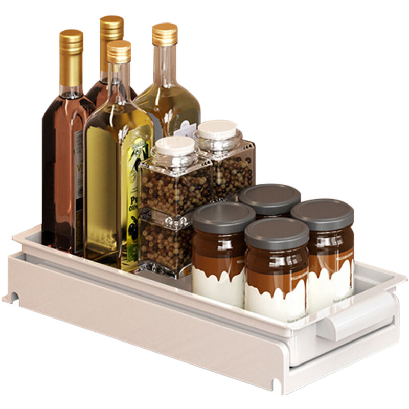 Tiroir De Rangement Pour Épices, Supports d'assaisonnement Amovibles, Organisateur De Cuisine Sous Évier, Support Coulissant Pour Armoire Avec