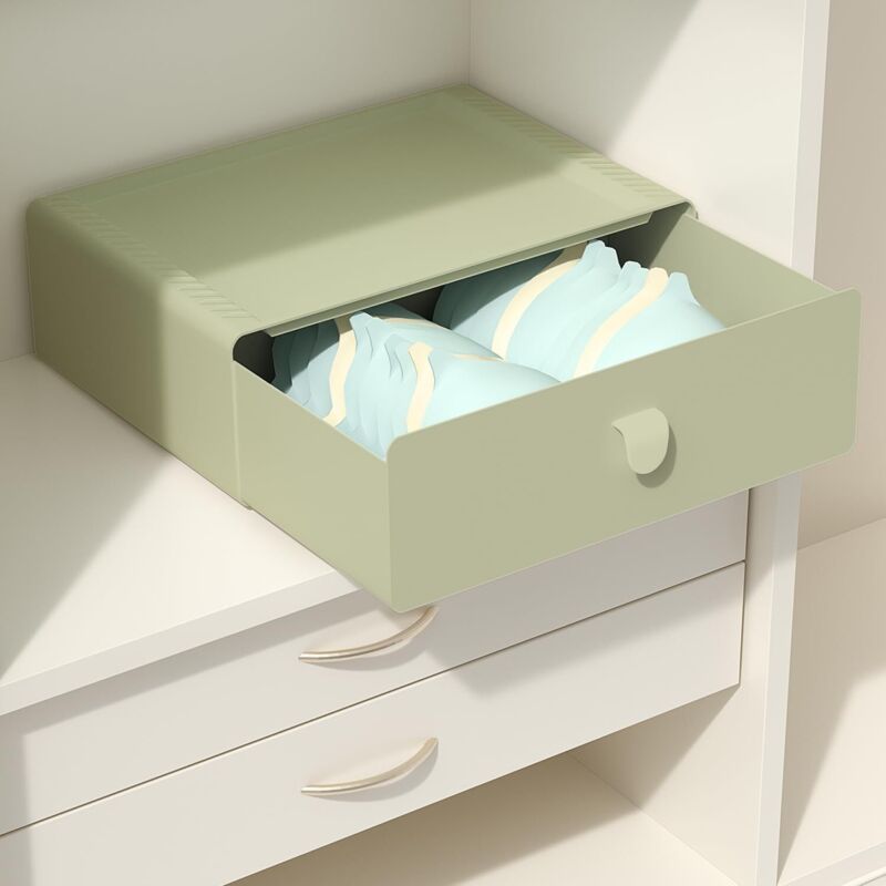 Tiroir de rangement pour lingerie, tiroir en plastique à 1 compartiment pour soutiens-gorge, organiseur de garde-robe empilable, pour chaussettes,